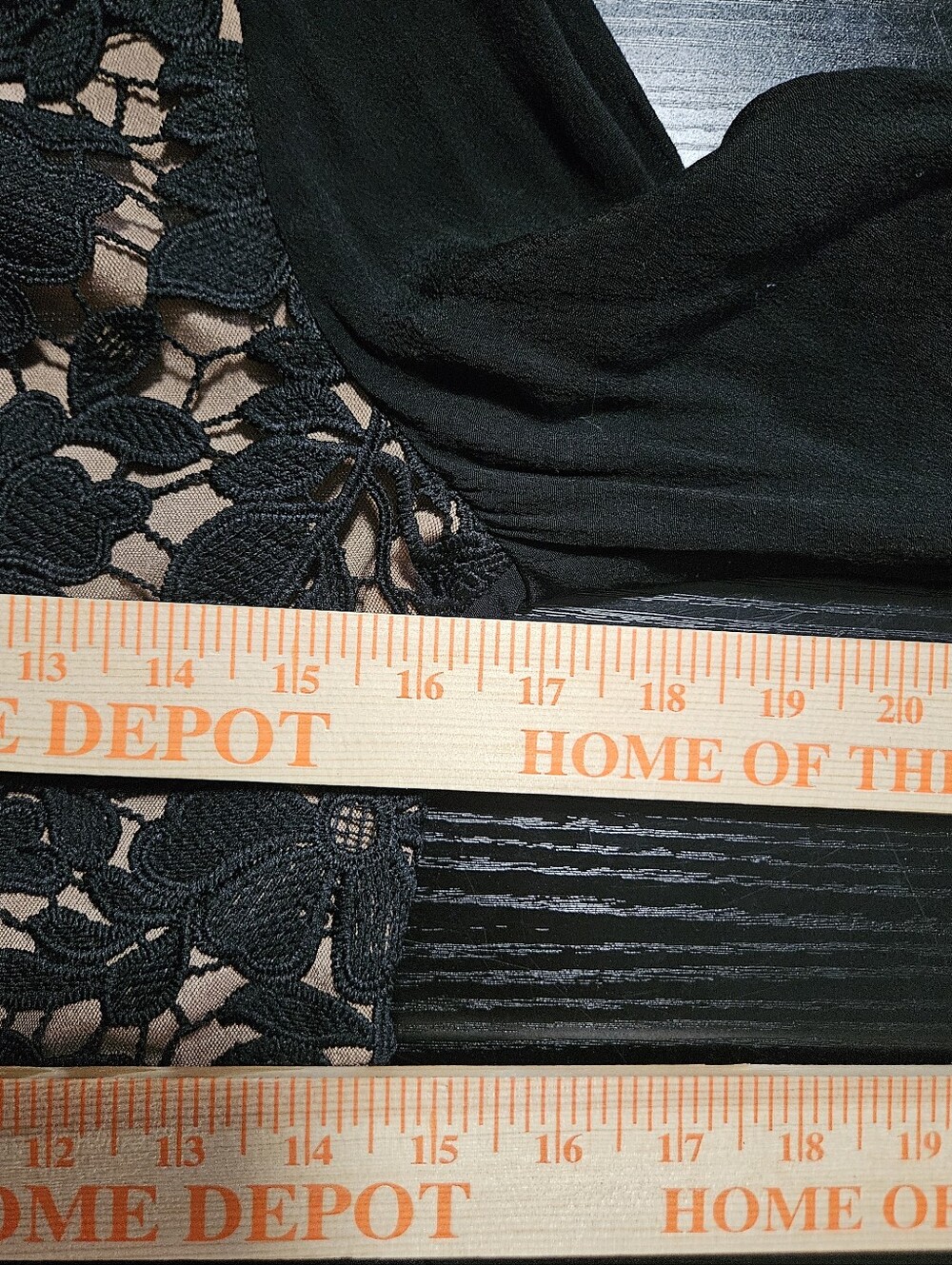 0187 Forever 21 Black Lace Mini Dress Medium Gothic Romantic Long Sleeve Cutout - Picture 9 of 14